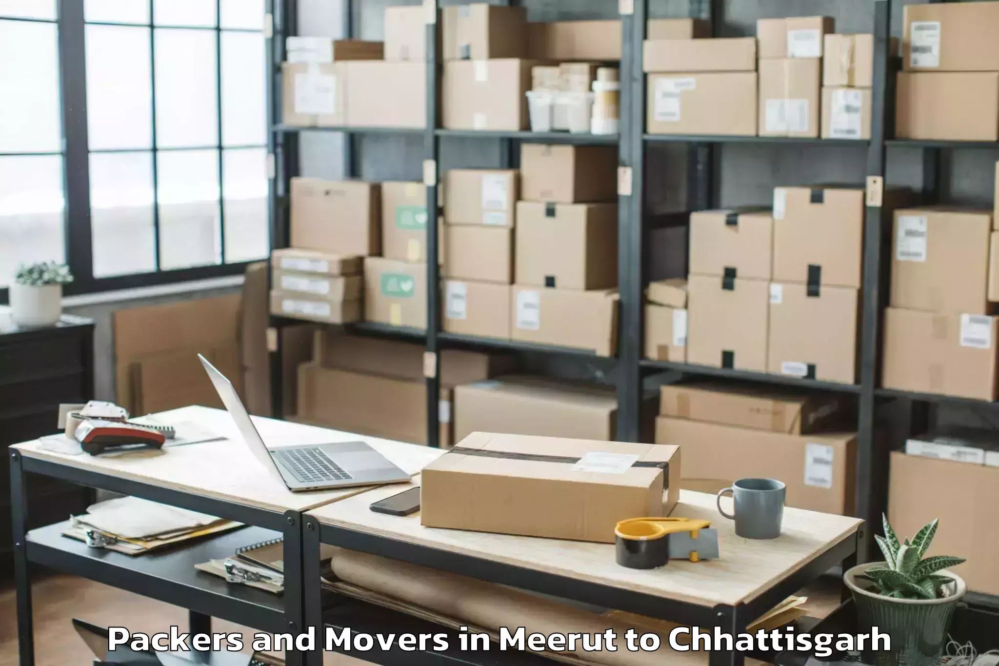 Book Meerut to Katghora Packers And Movers Online